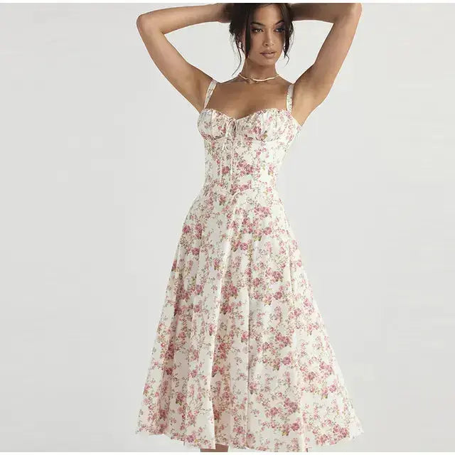 Summer Floral A-line Dress ENVY NYC