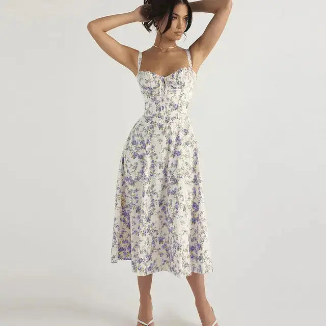Summer Floral A-line Dress ENVY NYC