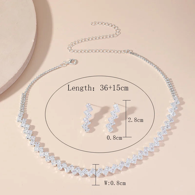 Precious Luxury Crystal Earrings & Necklace Jewelry Set