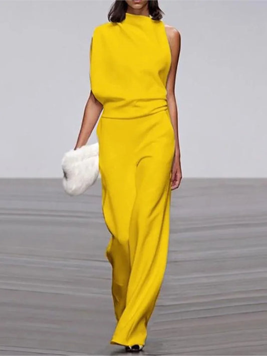 Summer Sleeveless Collar Jumpsuit