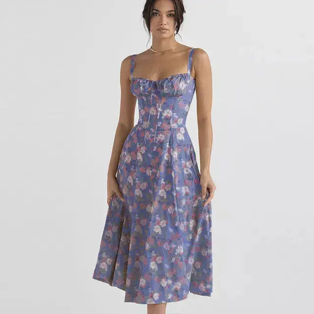 Summer Floral A-line Dress ENVY NYC