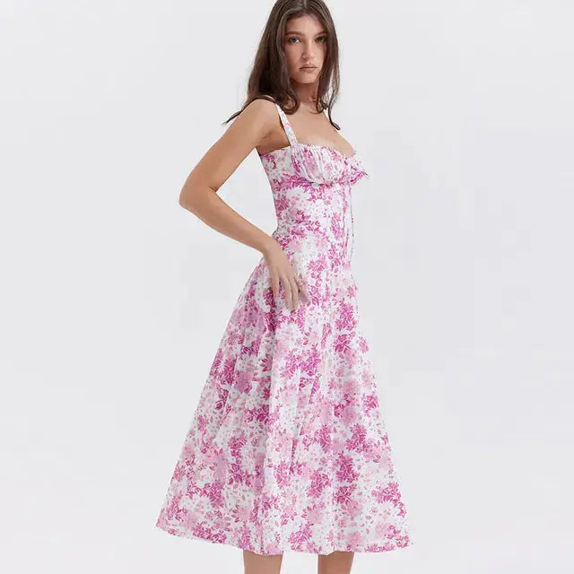 Summer Floral A-line Dress ENVY NYC