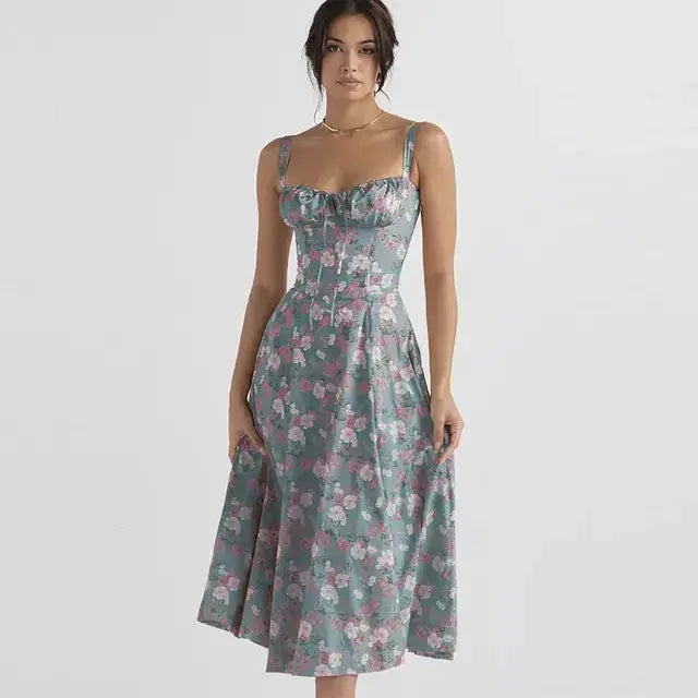Summer Floral A-line Dress ENVY NYC