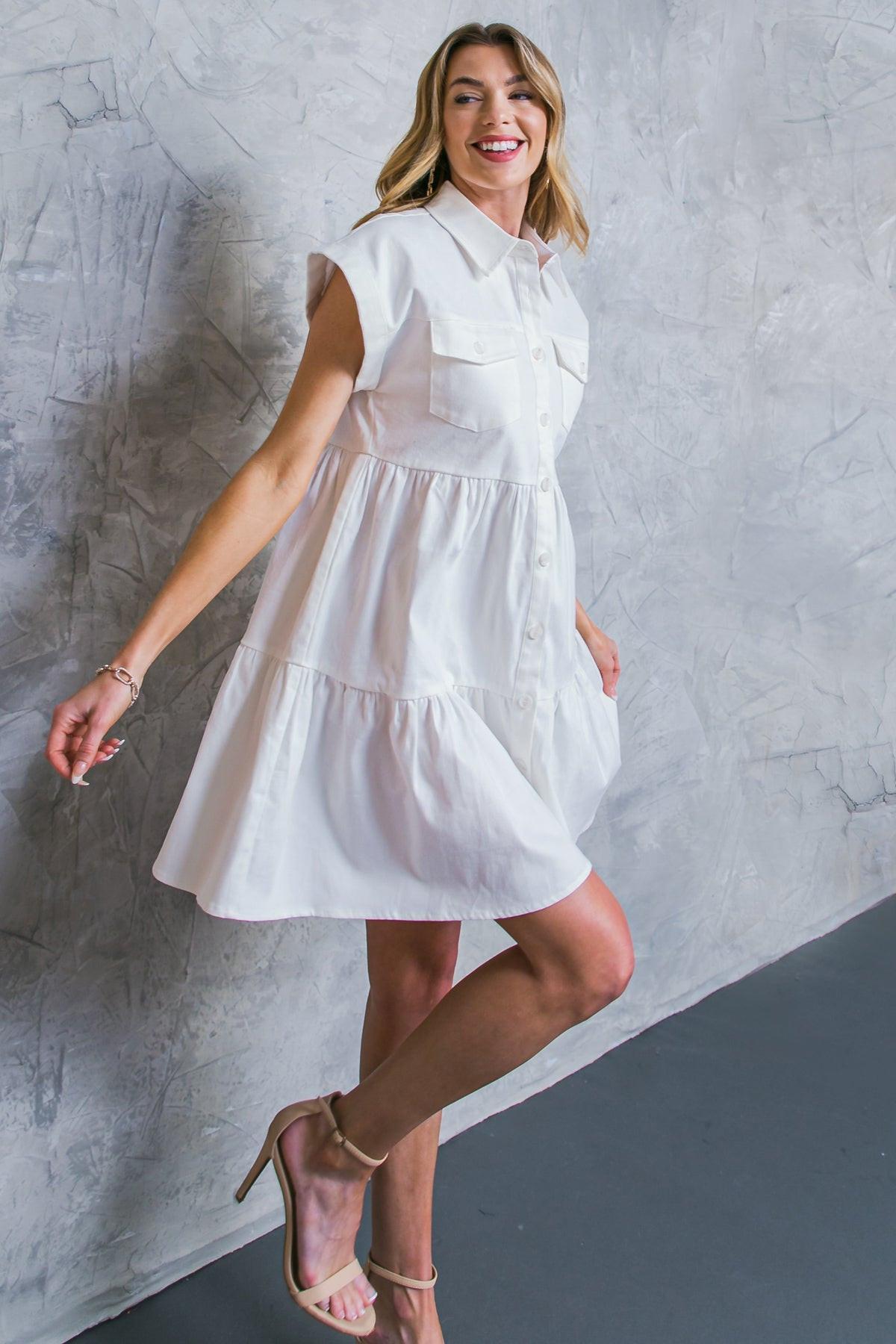 LIVE IN THE MOMENT DENIM MINI DRESS