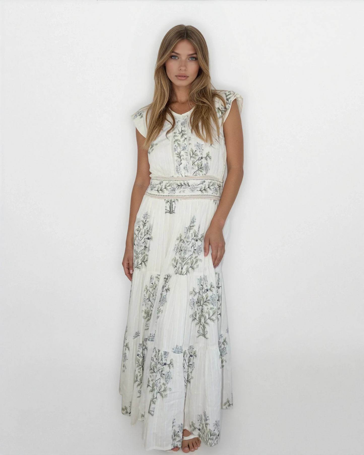 Percy Maxi Dress in Vert Victorian