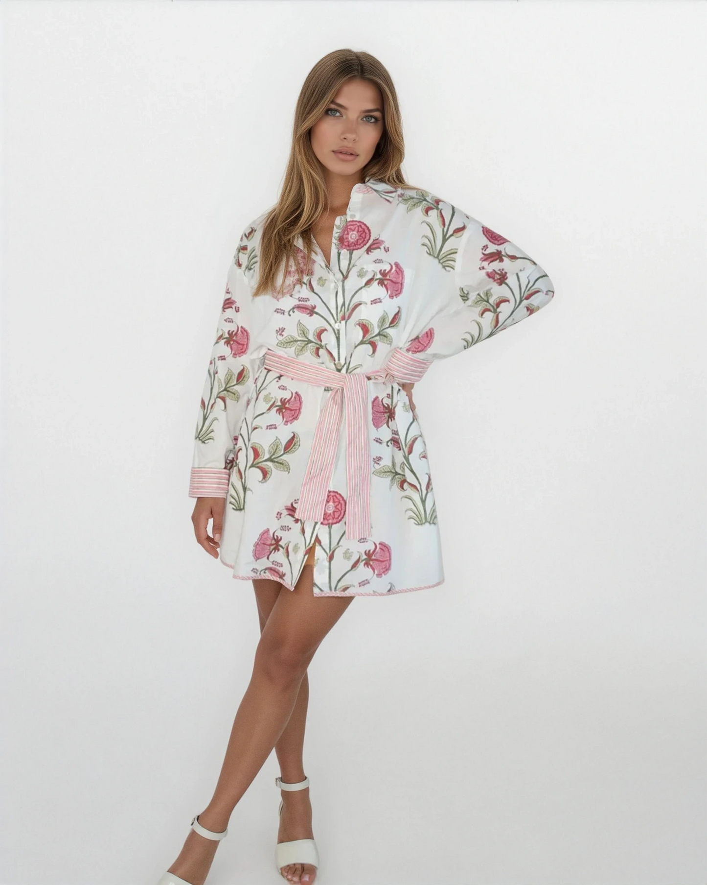 Clove Dress w/ Belt in Red Vine