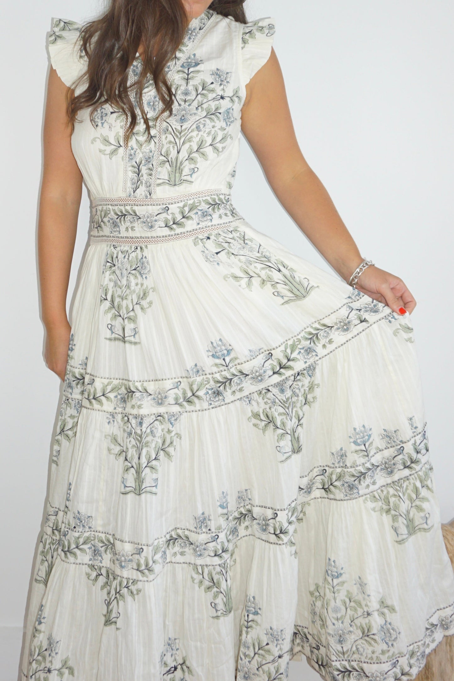 Percy Maxi Dress in Vert Victorian