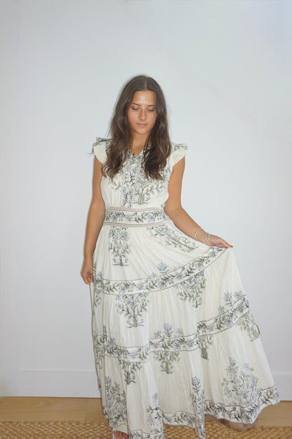 Percy Maxi Dress in Vert Victorian
