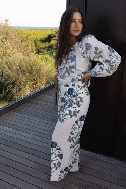 Chara Blouse in BLUE VINE