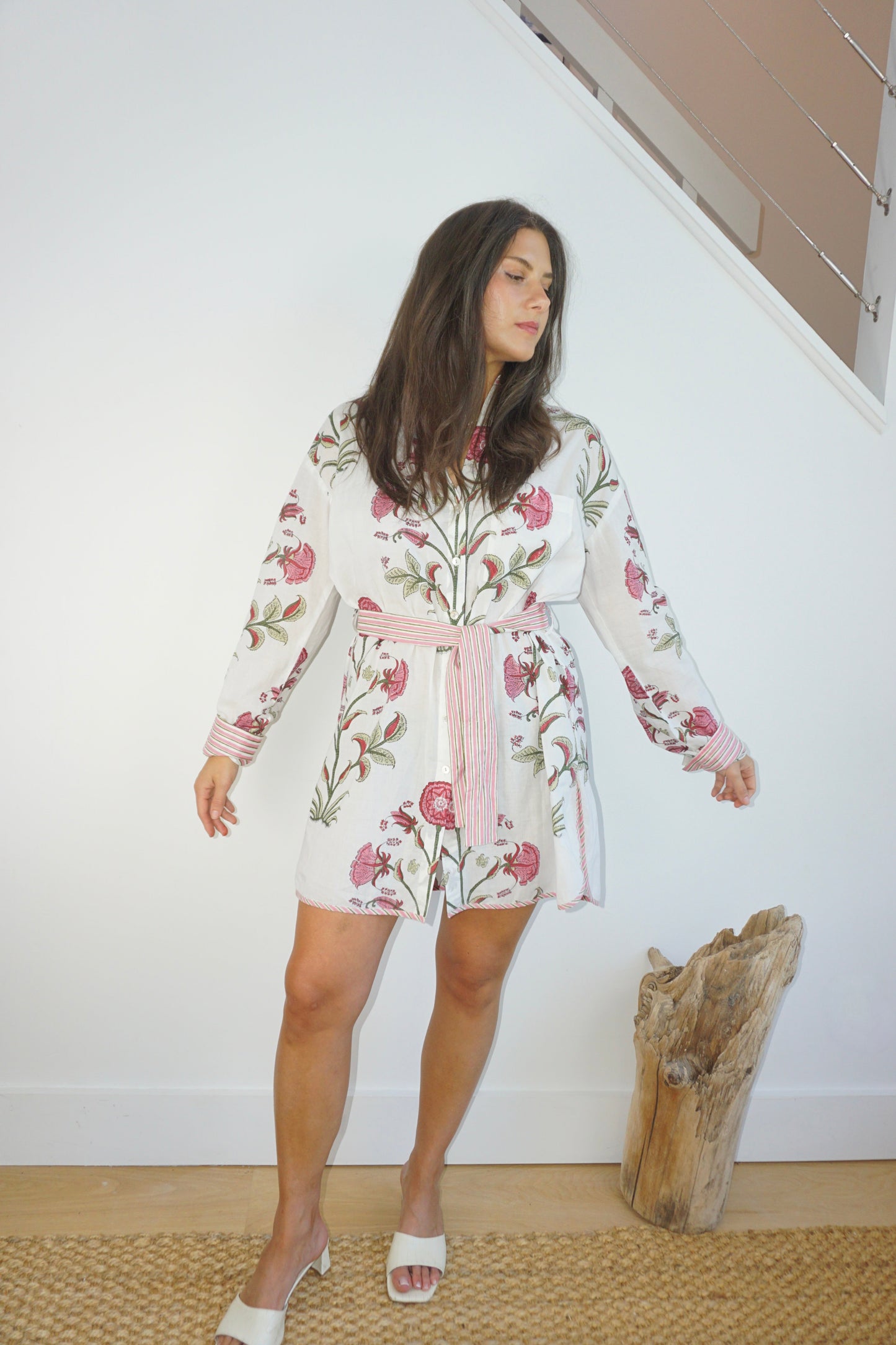 Clove Dress w/ Belt in Red Vine