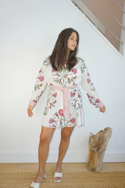Clove Dress w/ Belt in Red Vine