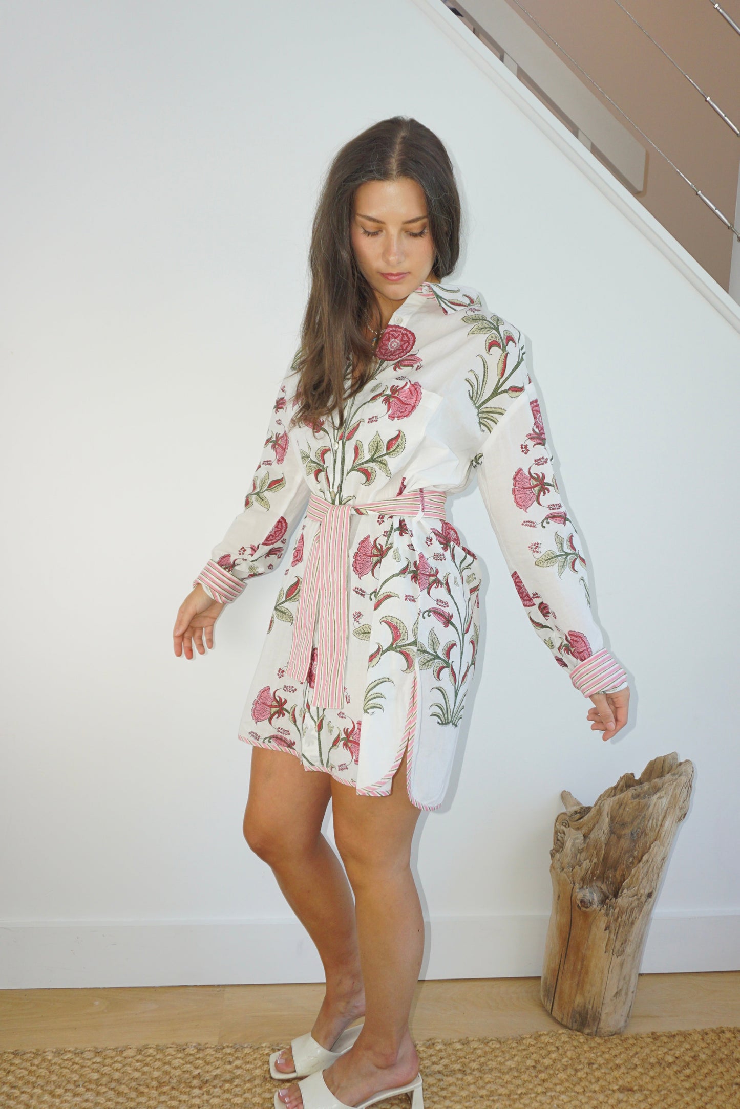 Clove Dress w/ Belt in Red Vine