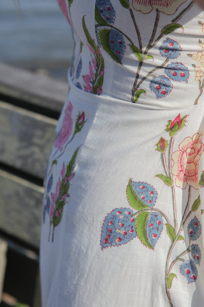 Cross Back Dress in Multi Rosette