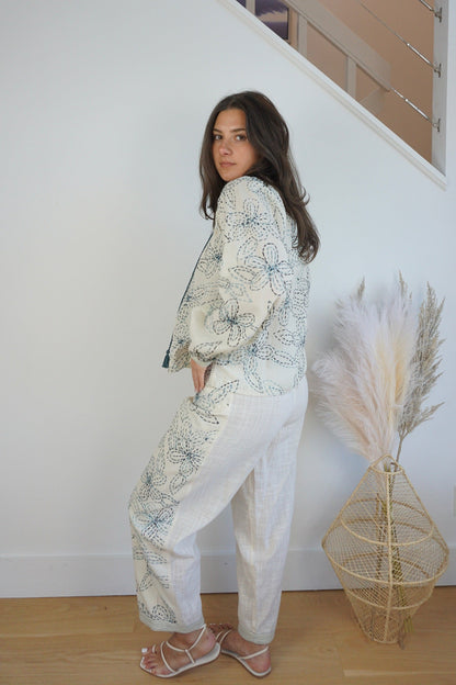 Duke Blouse - Blue Embroidery