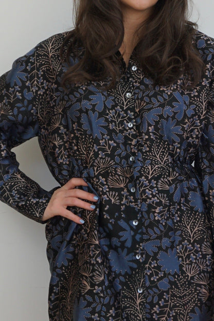 Layla Mini Dress - Blue Flower