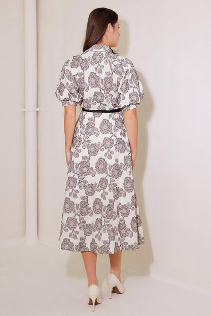 TIME AFTER TIME WOVEN MIDI DRESS