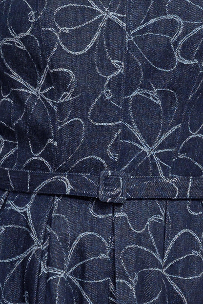 MOONDUST GARDEN DENIM MIDI DRESS