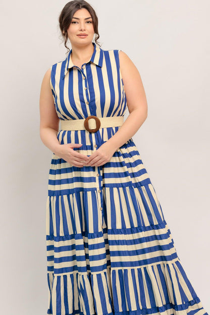 [PREORDER] SUNSET BOARDWALK STRIP MAXI DRESS