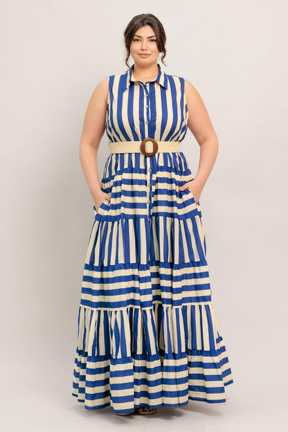[PREORDER] SUNSET BOARDWALK STRIP MAXI DRESS