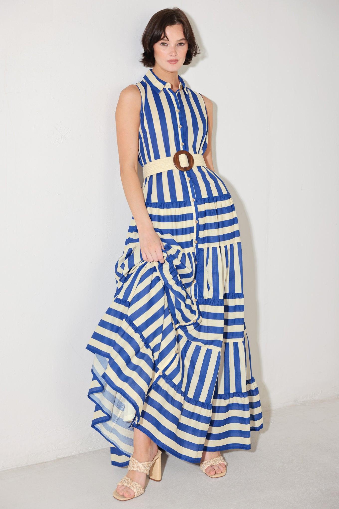 [PREORDER] SUNSET BOARDWALK STRIP MAXI DRESS