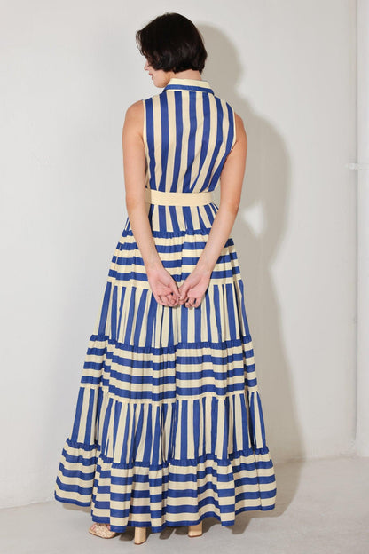 [PREORDER] SUNSET BOARDWALK STRIP MAXI DRESS