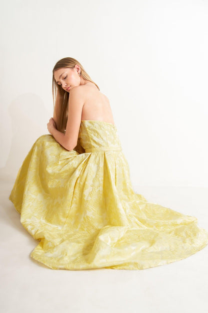 BUTTERCUP BLOOM WOVEN MIDI DRESS