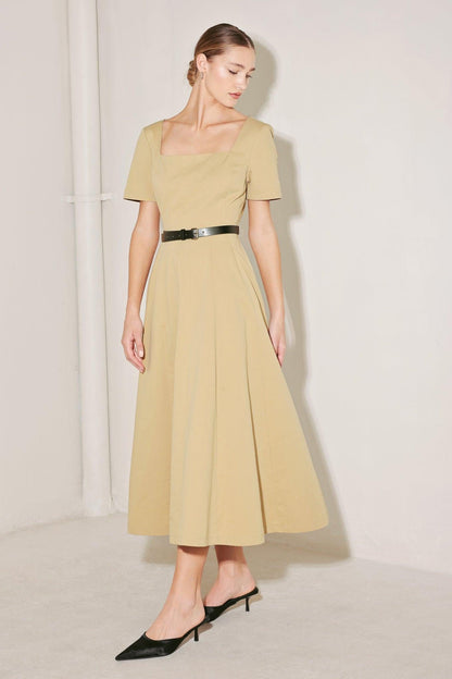 [PREORDER] WARM STONE EDIT WOVEN MIDI DRESS