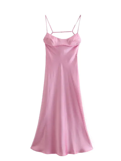 Satin Sleeveless Slip Dress