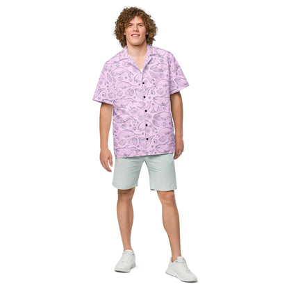 Men’s Pink Hawaiian Button Shirt