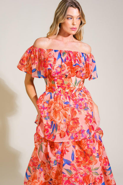 STROLL THE AVENUES WOVEN MIDI DRESS