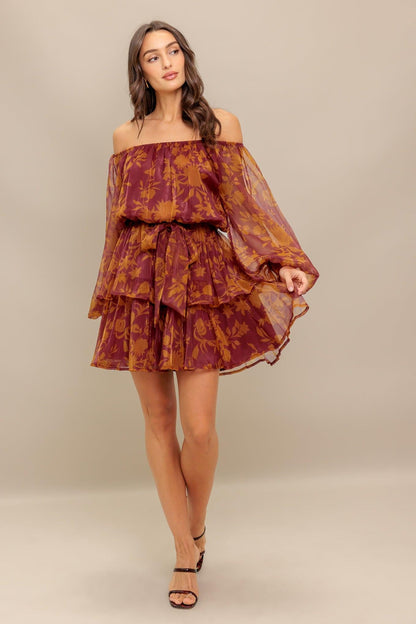 PETAL MIST WOVEN MINI DRESS