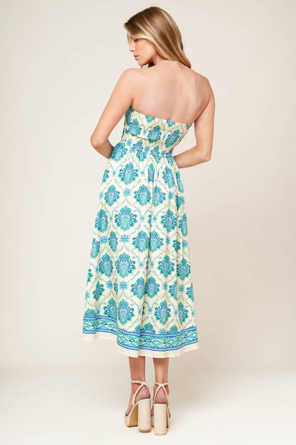THRIVING POISE WOVEN MIDI DRESS