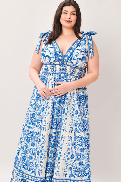 BY THE BAY BLUE WOVEN MAXI DRESS