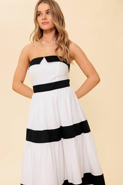YOURS TO KEEP COLOR BLOKED MAXI DRESS