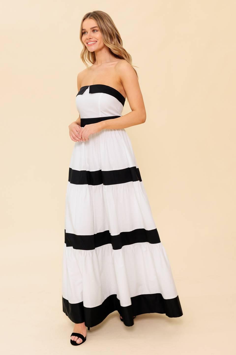 YOURS TO KEEP COLOR BLOKED MAXI DRESS