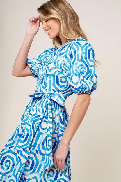 SEASONALLY LOVELY WOVEN MIDI DRESS