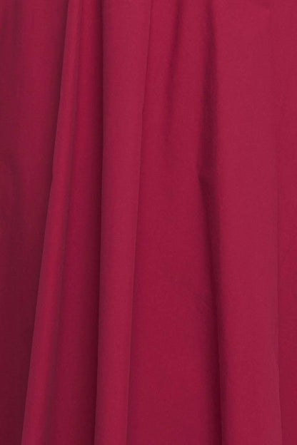 CRIMSON ROMANCE WOVEN MIDI DRESS