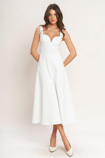 BALANCED PROPORTION WOVEN MIDI DRESS