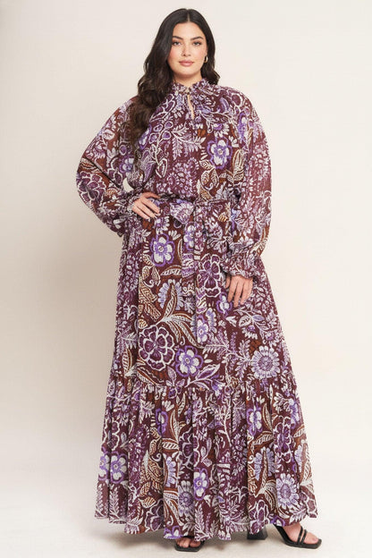 VIOLET BLOSSOM SPIRIT WOVEN MAXI DRESS