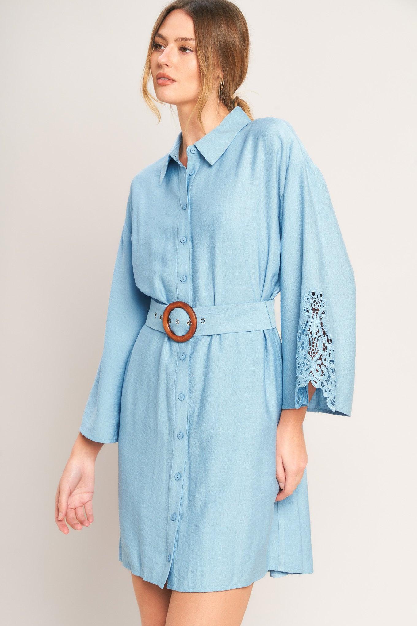 AZURE COAST WOVEN MINI DRESS