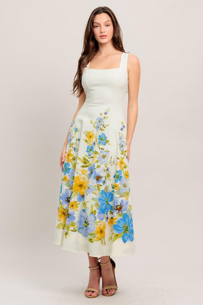 DREAMING OF THE COAST WOVEN MIDI DRESS