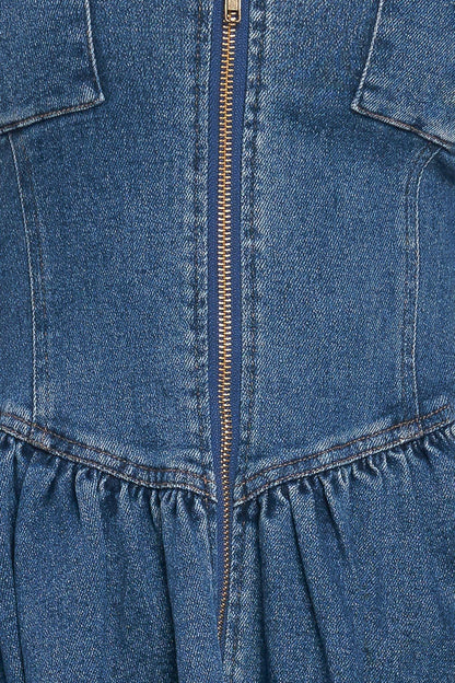 INDIGO FLOW DENIM MIDI DRESS