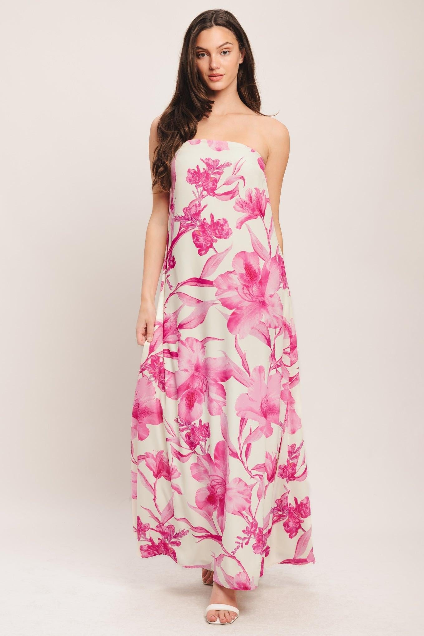 SOFT ROSE ESCAPE WOVEN ANKLE DRESS