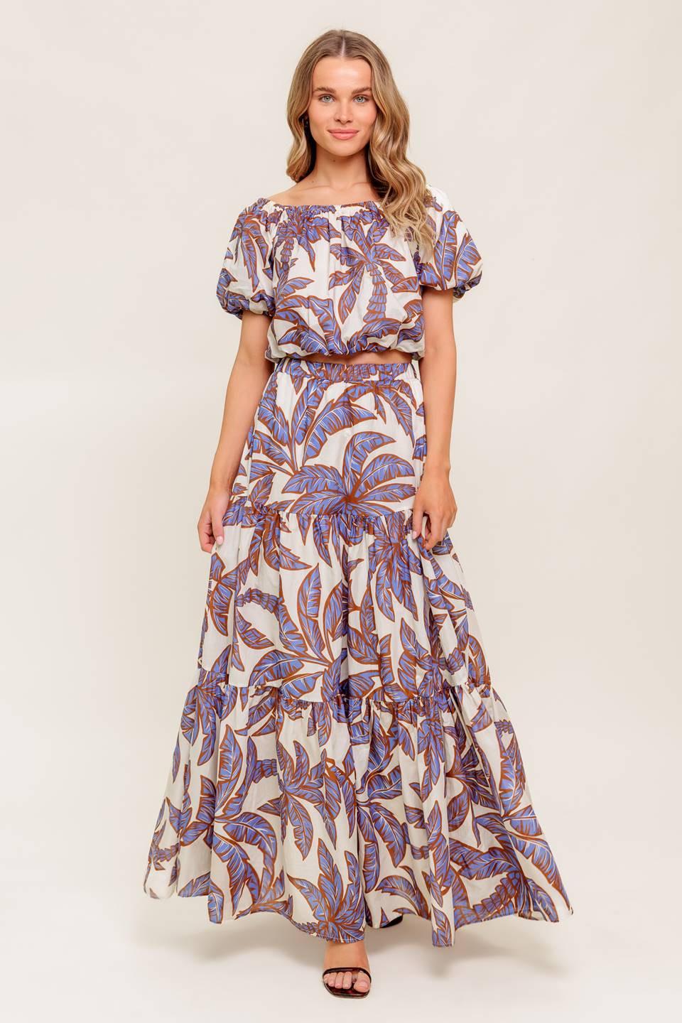 PETAL WALTZ WOVEN MAXI SKIRT