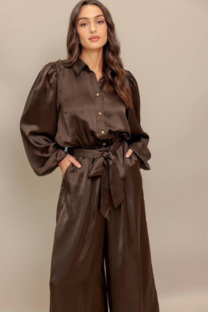 SUGAR BROWNIE WOVEN JUMPSUIT