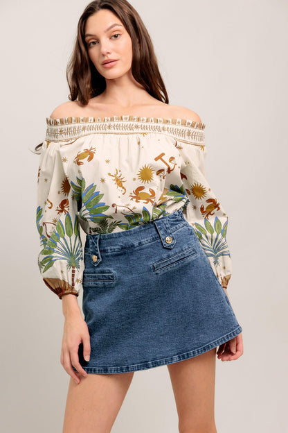 HEART EYES DENIM SKORT