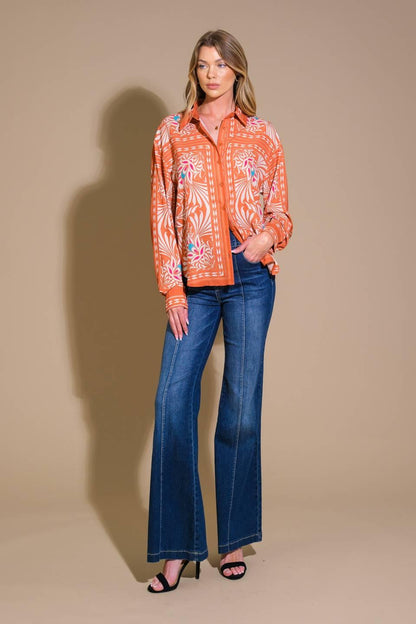 YOU NEVER CAN TELL WOVEN TOP