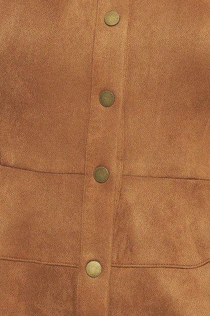 REFINED IMPRESSION FAUX SUEDE TOP