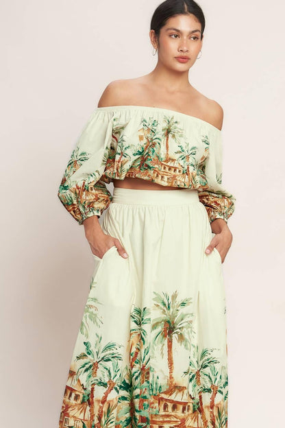 ISLAND TIME ONLY WOVEN CROP TOP