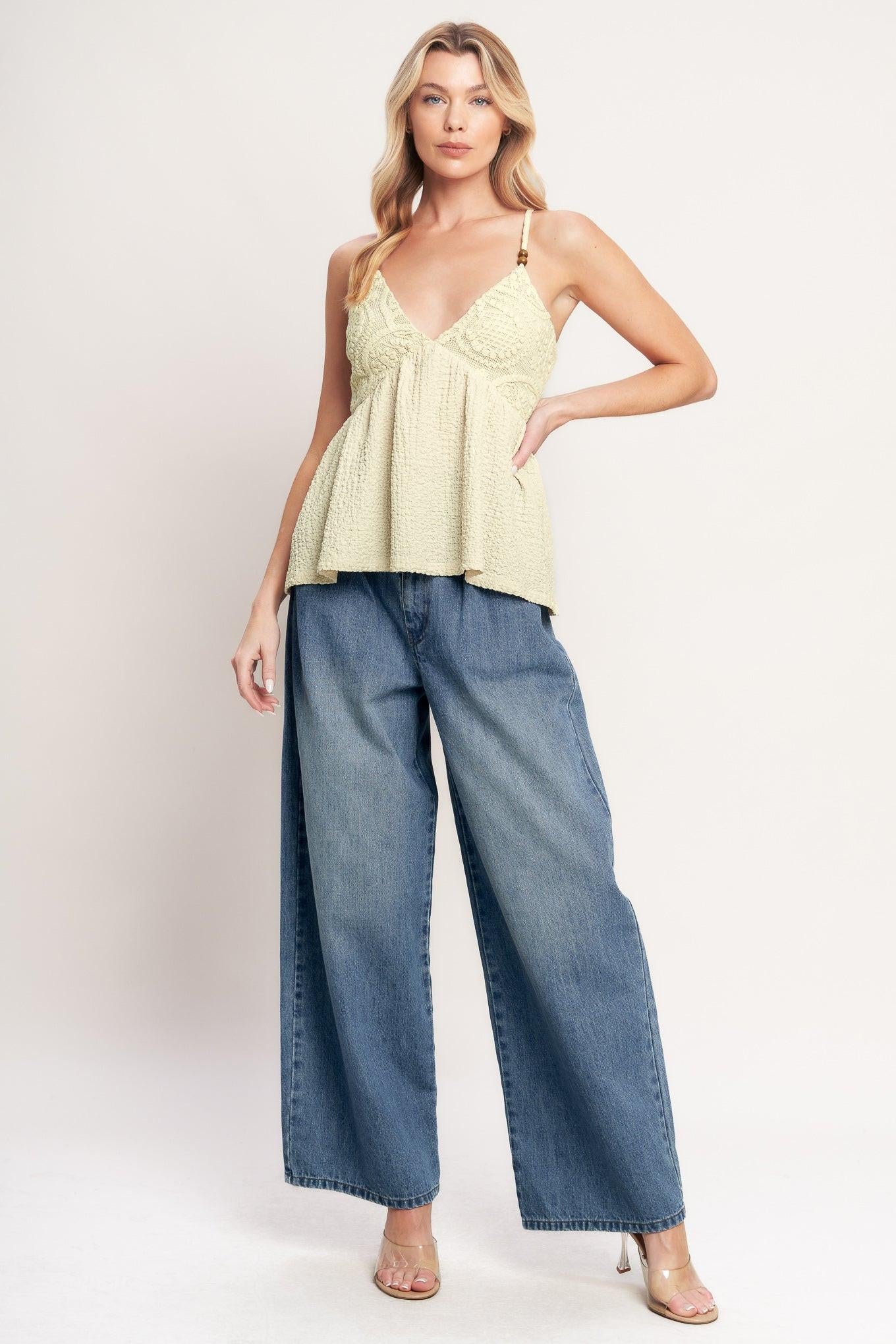 DESERT BLOOM WOVEN TOP